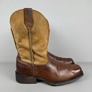 Ariat Boots Men 8.5 D Brown Rambler Western Cowboy Leather Square Toe 10002317